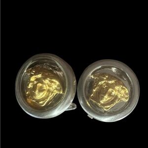 Versace Gold and Silver Medusa Earrings